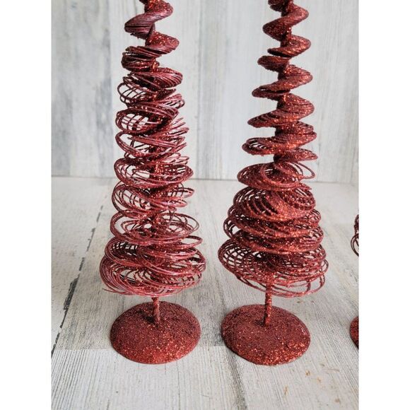 Glitter red star pine tree xmas Home decor metal - Picture 3 of 10